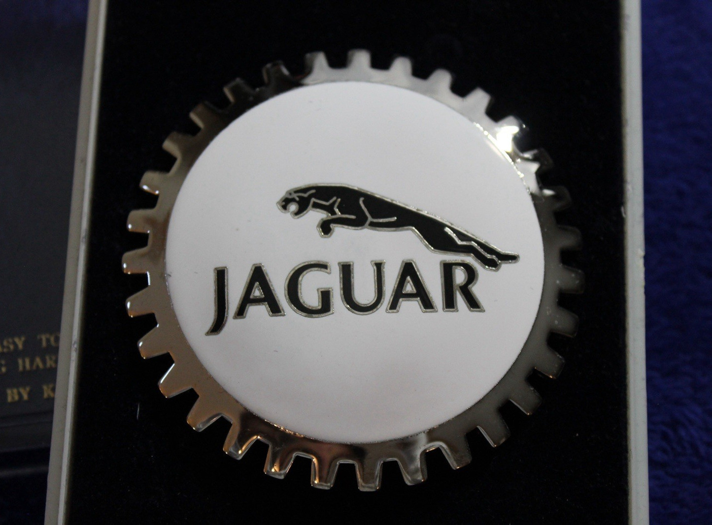 NOS Chrome Jag Jaguar License Plate Topper Badge Accessory Promo E Type
