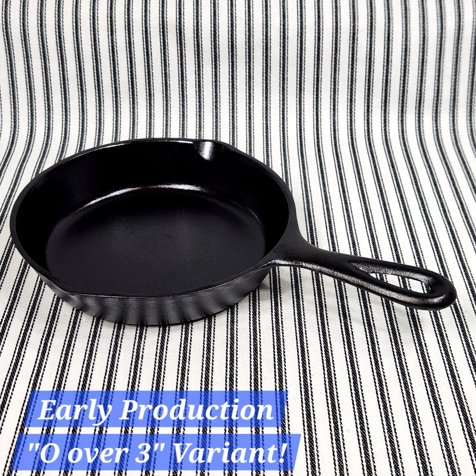 Vintage Cast Iron Skillet, #3 LODGE (3-Notch Ring) (1940s-1950s) ~RESTORED!