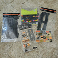 LOT of 5 Halloween Craft Supplies Vinyl Letters Banner Kit Stickers Mostly New