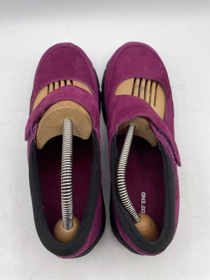 Zapatos Lands' End Mary Jane para mujer talla 8,5B púrpura gancho y bucle clásicos Foto 4 de 4