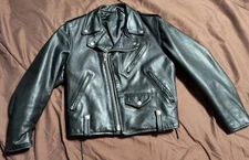Vintage Schott Perfecto Black Leather Motorcycle Jacket woman size 10 MED $990