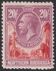 Northern Rhodesia 1925 KGV 20sh Carmine-Red and Rose-Purple Mint SG17 cat £375