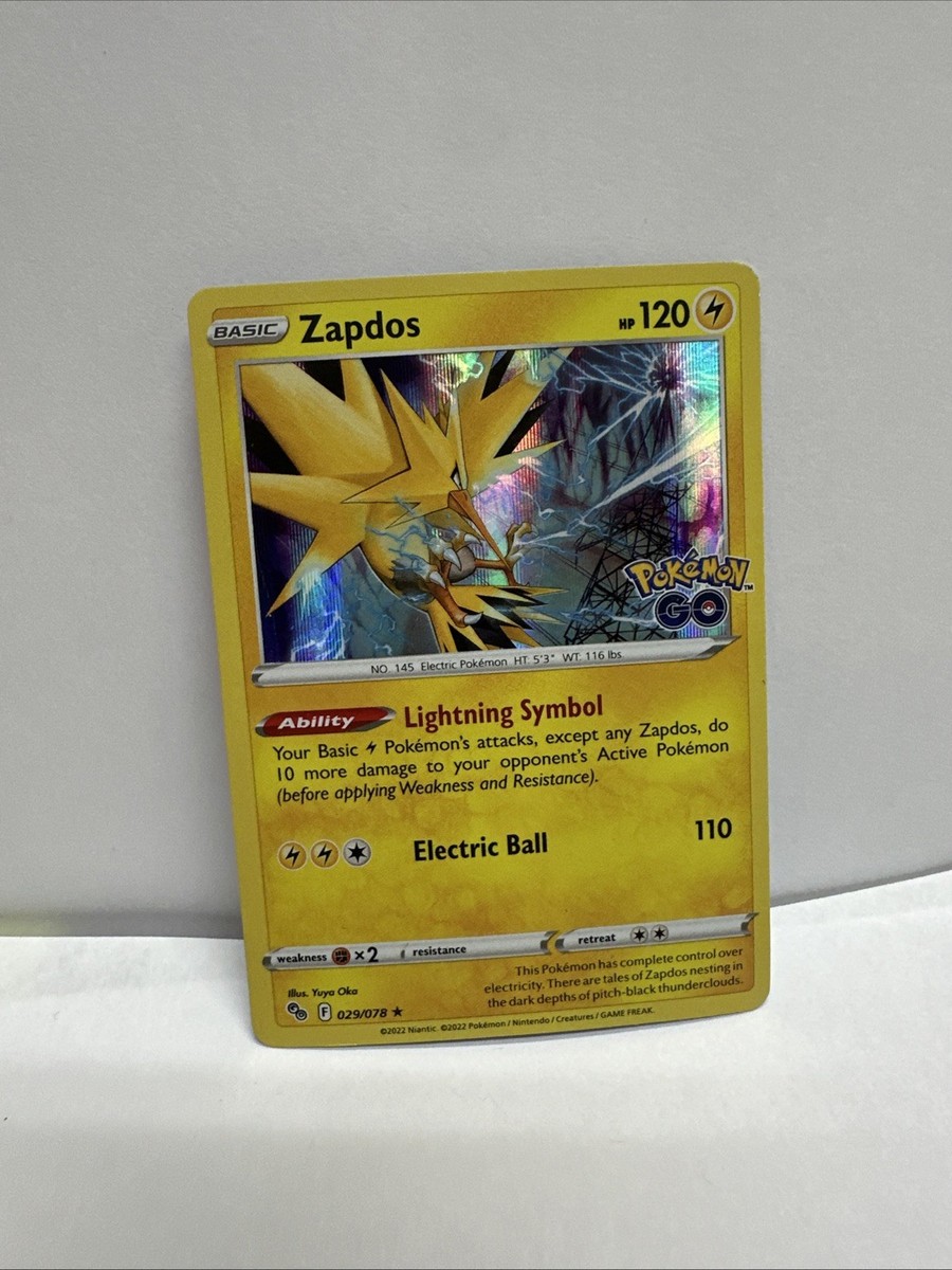 rare zapdos card Pokémon TCG Zapdos Pokemon GO 029/078 Holo Holo Rare NM/M