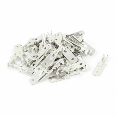 50Pcs Metal 6.3mm Male Wire Spade Terminal for   Multi-Pin Connector  KD *kk