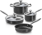 7-Piece Nonstick Granite Induction Stainless Steel Pots and Pans Set with Frying