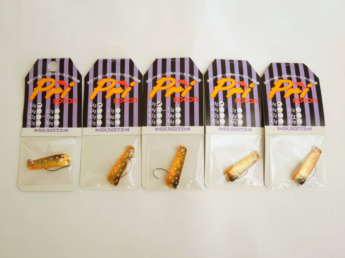 Skagit Designs Pri Spoon 2.4g Iwana (Gold) Set of 5 spoons - Image 1