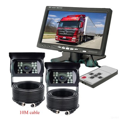 2x 4PIN Backup Reverse Camera HD 7in Monitor Car Rear View System for Camper RV