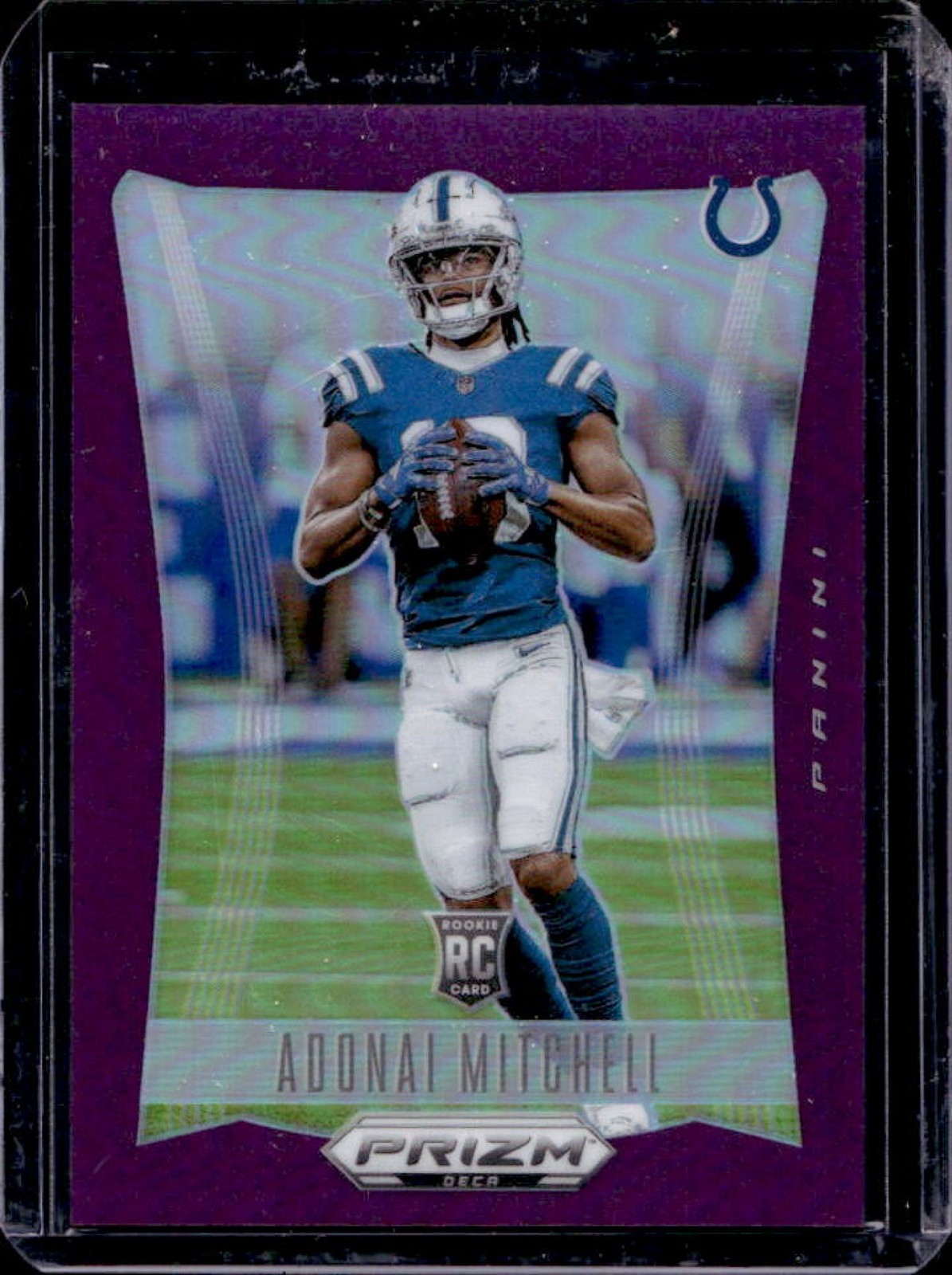 2024 Prizm Deca Adonai Mitchell RC Purple Rookie #/99 Colts