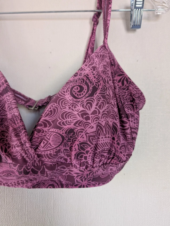 Athleta Bikini Top Womens 34DDD Pink Purple Paisley Floral Underwire Swimwear - Image 3 of 4