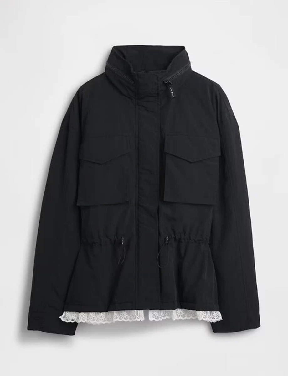 Gap × Sandy Liang Lace-Trim Cinched Jacket Size M | eBay