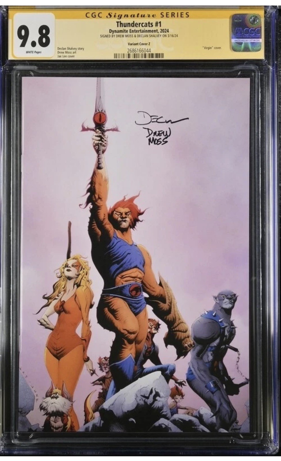 Thundercats #1 Variant Cover Z CGC SS 9.8 Double Signed Moss, Shalvey