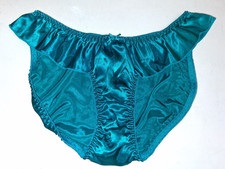 Vintage Satin Teal Shiny Panties Size 7 Large Brand New with Tag