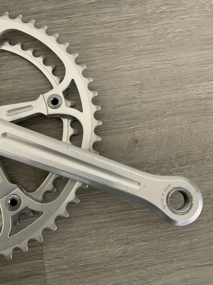 CAMPAGNOLO SUPER RECORD CRANKSET DOUBLE 52-42 TOOTH 170 MM ARMS RECORD CAPS - Image 4 of 4