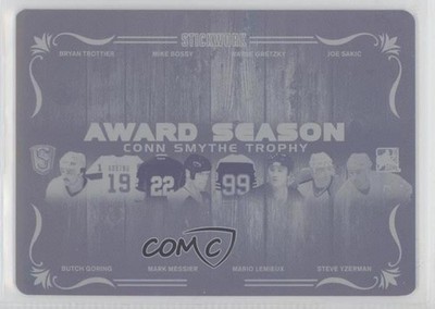 2017 Leaf ITG Stickwork Printing Plate Cyan 1/1 Wayne Gretzky Mario Lemieux k4s