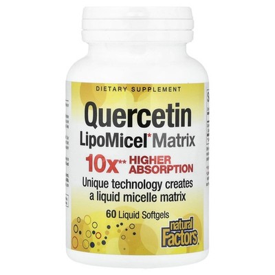 Natural Factors, Quercetin LipoMicel Matrix, 60 Liquid Softgels