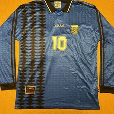 Adidas Argentina Soccer Jersey Mens 2XL Blue Messi 10 Long Sleeve Away Kit NWT