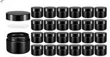 Glass Jars with Lids Travel Size Round Leakproof Empty Cosmetic 24 Pc Domensi