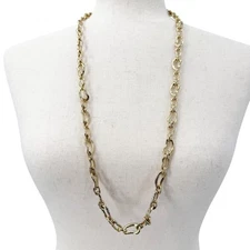 Monet gold plated chunky 30" long chain link Necklace fashion jewelry NEW