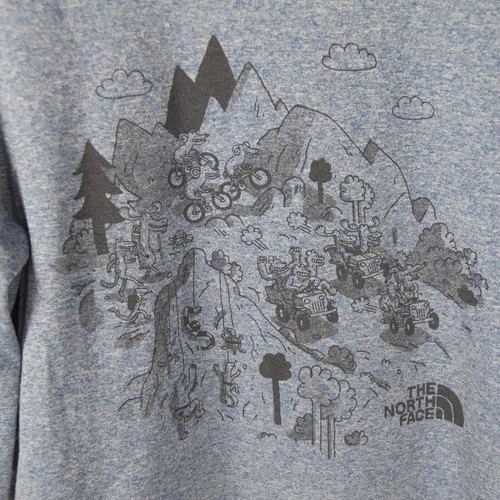 The North Face Long Sleeve Synthetic Tee Graphic Print Blue Kids Sz M (10/12) - Picture 2 of 9