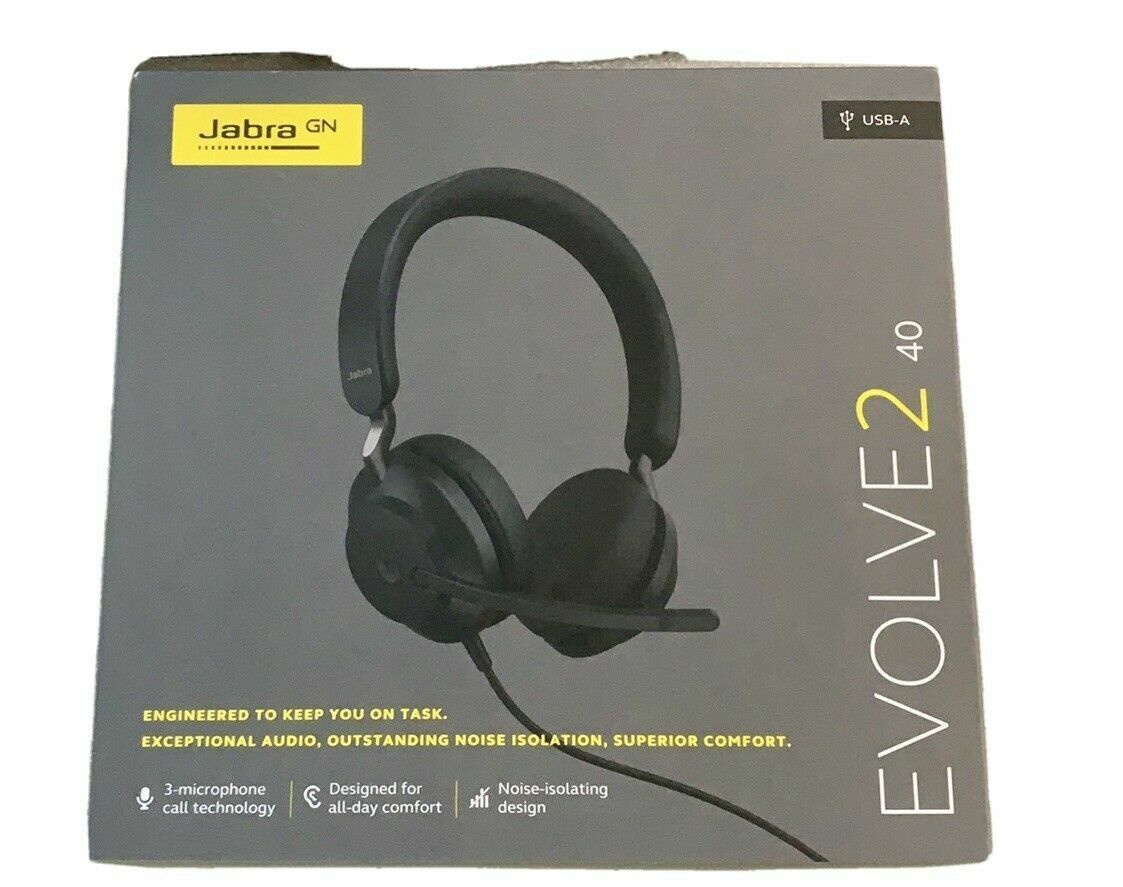 Evolve2 40 eBay USB-A Black MS PC 706487020028 Headset Jabra Stereo | Teams, Corded 24089-999-999 in