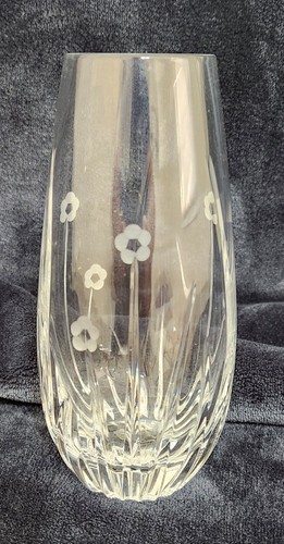 Mikasa Taglio Cristallo Vetro 6" Vaso Bocciolo Fiori Inciso Margherita Prato Motivo Floreale