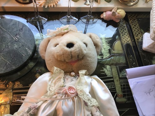 Vintage Victorian Dressed Lady Teddy Bear Stands 16" - Picture 18 of 18