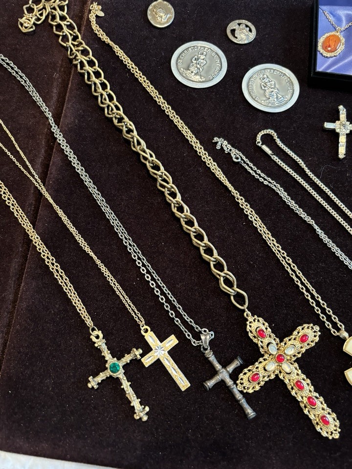 Lot Of Religious Medals And Crosses eBay