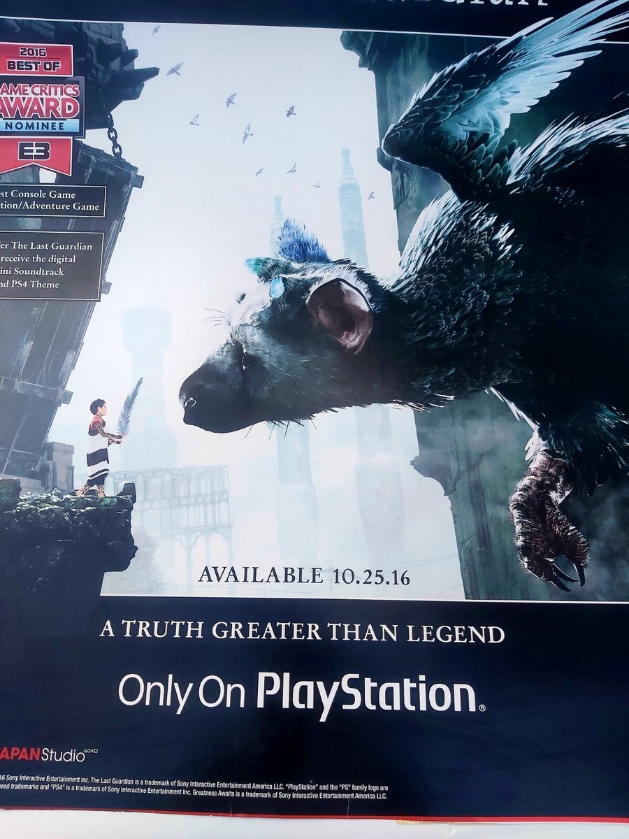 The Last Guardian PS4 Rare Promo Poster Gamestop 22' by 25