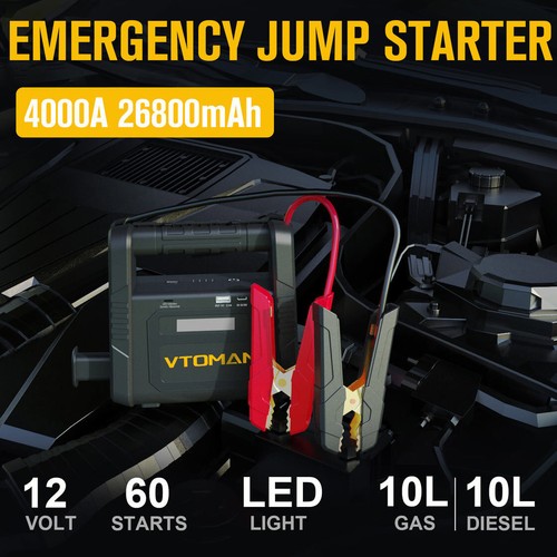 ⚡VTOMAN 4000A Car Jump Starter Booster Jumper Pack Power Bank Battery
