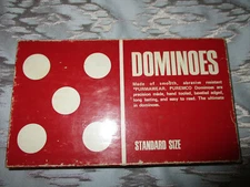 DOMINOES VINTAGE PURMAWEAR STANDARD SIZE PUREMCO NO. 30 BEVELED EDGES IVORY