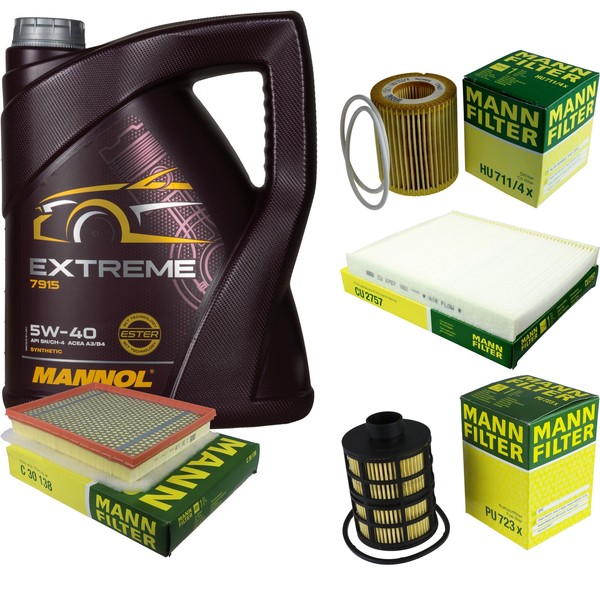 Mann Inspektionspaket 5L Mannol Extreme 5W-40 FüR Opel Zafira B 1.9 Cdti-image