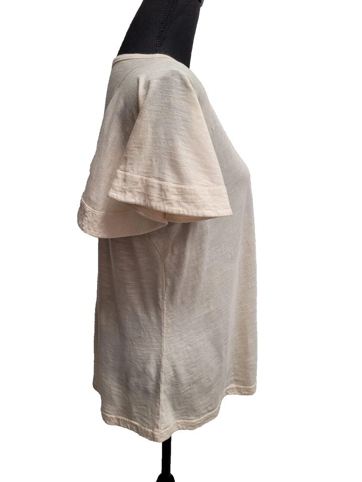 DG2 Diane Gilman 上衣 (M) 象牙色翼袖锥形棉/莫代尔 — 第 2/4 张图片