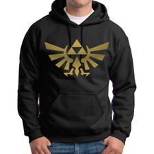 Zelda Triforce Hoodie Metallic Gold logo printed Sweatshirt Men's Kids Sweaters
