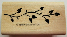 Wood/Rubber Stamp Vine with 8 Leaves