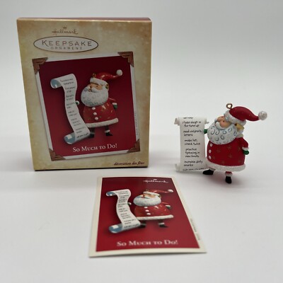 Hallmark So Much to Do Santa Claus 2004 Keepsake Ornament Vtg Christmas