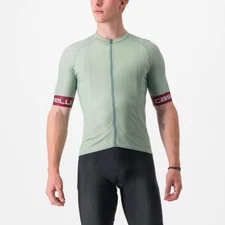 CYCLING SHORT SLEEVE JERSEY BRAND: CASTELLI ENTRATA VI DEFENDER GREEN / BORDEAUX