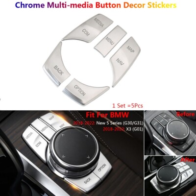 Car Interior Multimedia Buttons Cover Trim For BMW 5 Series G30 G31 X3 G01 Parts