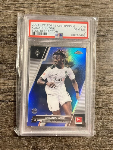 2021-22 Topps Chrome Bundesliga Kouadio Kone PSA 10 Rookie Blue Refractor /150