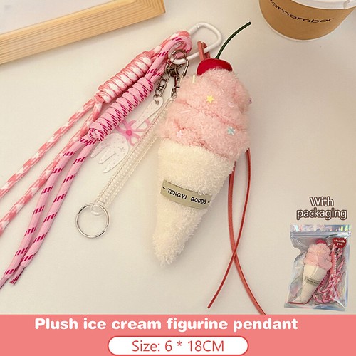Dessert Plush Toy Keychain Cartoon Hamburger Doll Pendant Car Key Ring Bag D _da - Picture 8 of 17