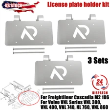 For Freightliner Volvo VNL Kenworth Deer Guard License Plate Holder Kit 3 Sets