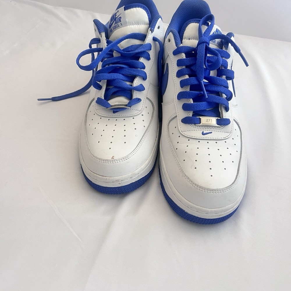 Nike Air Force 1 '07 Men's Size 10.5 White/Medium Blue DH7561-104  Pre-owned