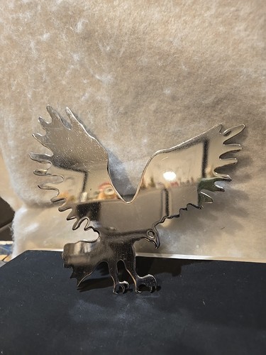 Cutout Eagle Stud Mount Chrome 9-1/2" (W) For Car/Truck Or Mounting - See Photos