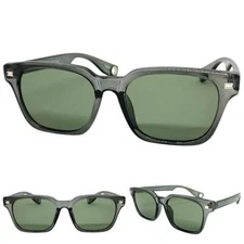 Mens Classic Vintage Retro Hardcore Biker Style SUNGLASSES Gray Frame Green Lens