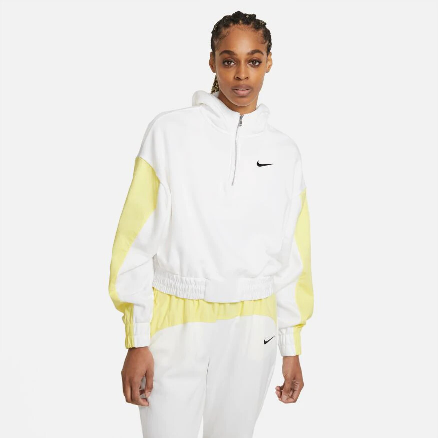Nike Icon Clash Women's Sz M Pullover Hoodie Sweatshirt White Yellow  CZ8164-100 | eBay