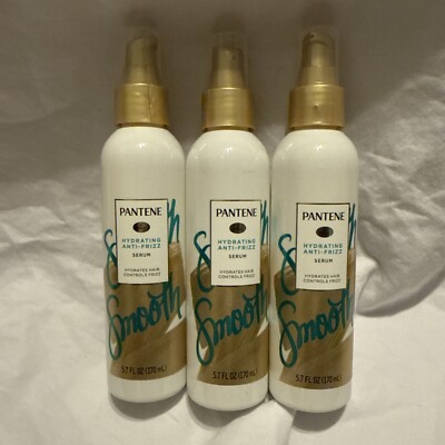 Pantene Pro-V Smooth Hydrating Anti-Frizz Hair Serum 5.7oz 3 Pack