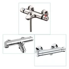 Bath Shower Thermostatic Mixer Exposed Valve Bar Deck Mount Chrome Bathroom