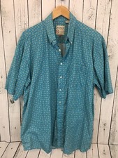 Roper Short Sleeve All Over Print Button Front Shirt Men's Size XL Blue Floral