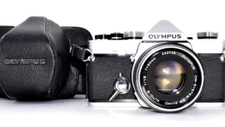 [EXC+4 /case] OLYMPUS OM-1 SLR Film + F.Zuiko Auto-S 50mm f/1.8 Lens from JAPAN