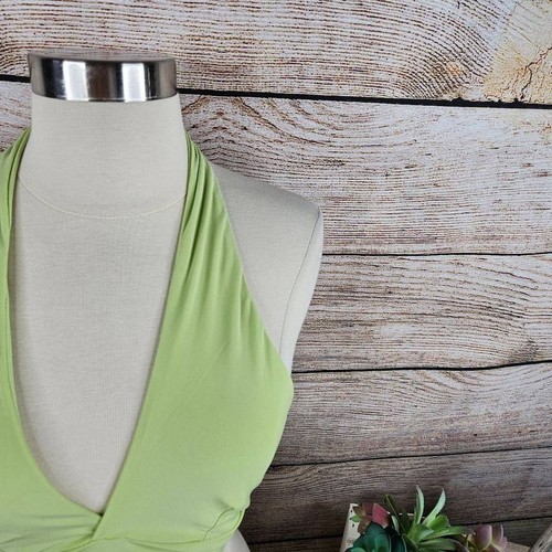 Mele E Pere Halter Crop Lime Green Top Size Small - Picture 2 of 7