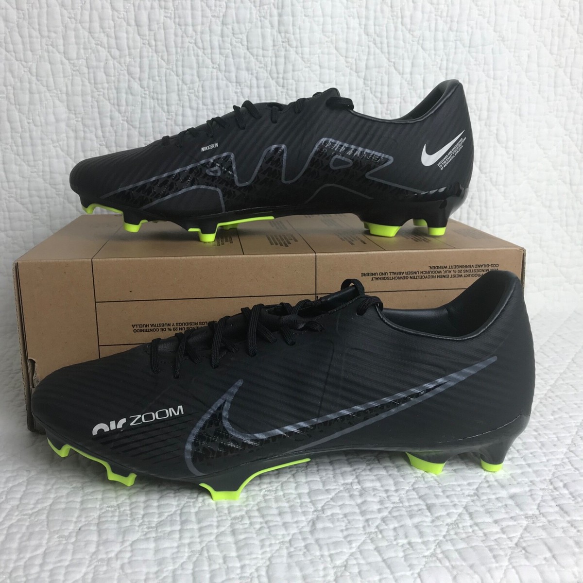 Nike Zoom Vapor 15 Academy FG/MG Soccer Cleats Men's SZ 10.5 Black